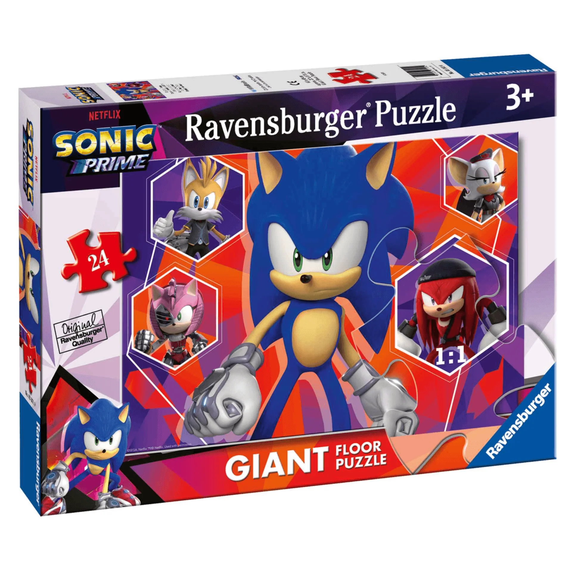 Ravensburger Puzzle Sonic, Colección 24 Giant Suelo, 24 Piezas, Puzzle para Niños, Edad Recomendada