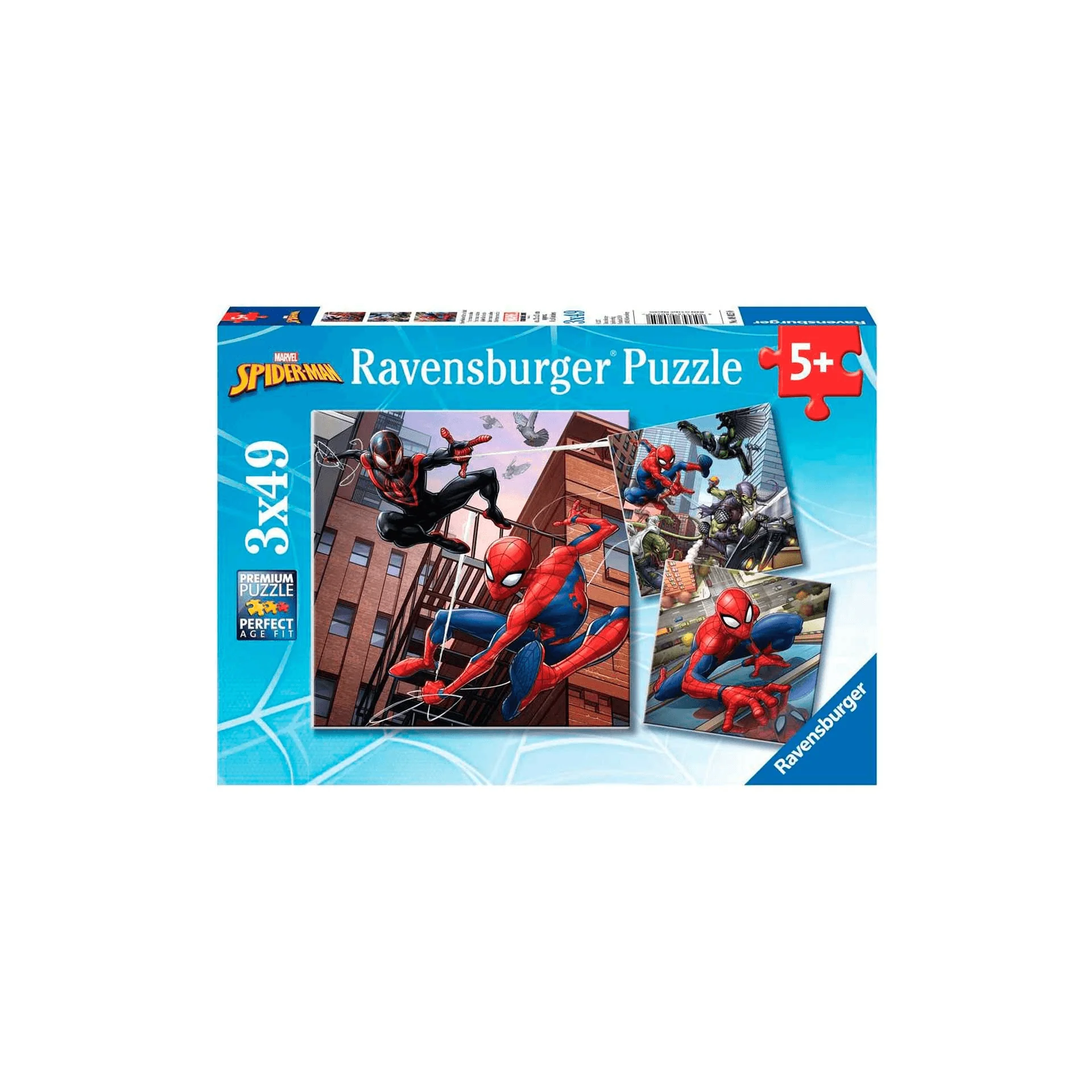 Ravensburger Puzzle Spiderman, Colección 3 x 49, 3 Puzzle de 49 Piezas, Puzzle para Niños, Edad Reco