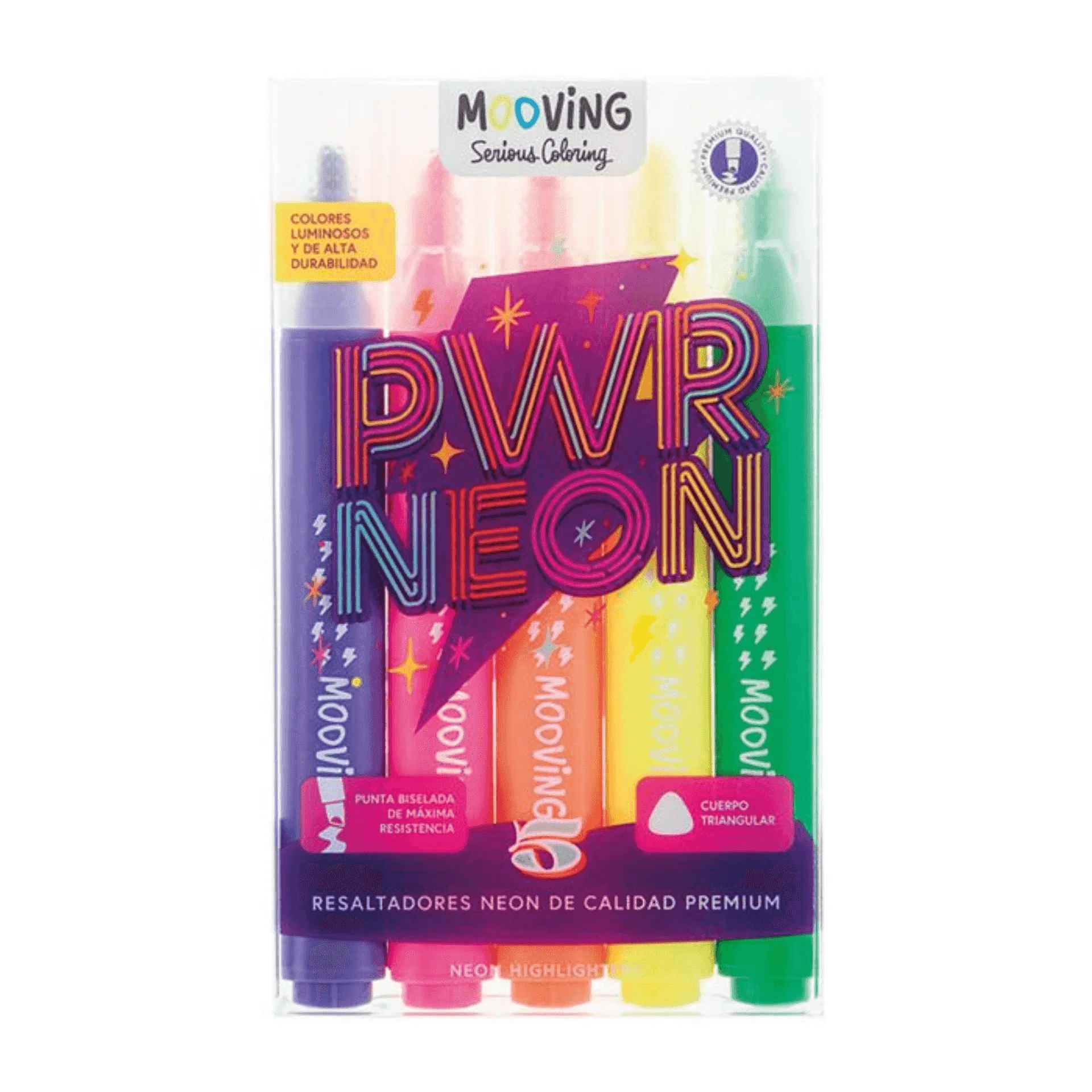 Resaltadores Mooving PWR Neón x5