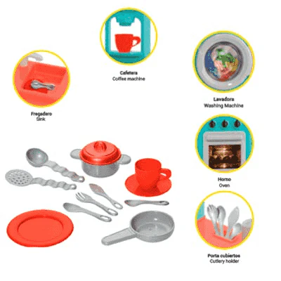 Role Planet Cocina Gran Chef con horno y lavadora – Cocina de juguete infantil - Image 2