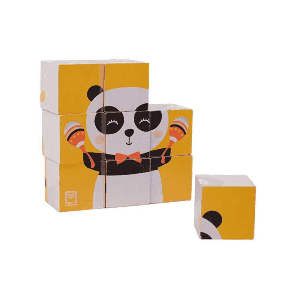 Rompecabezas de cubos de madera – Animales (Eurekakids)