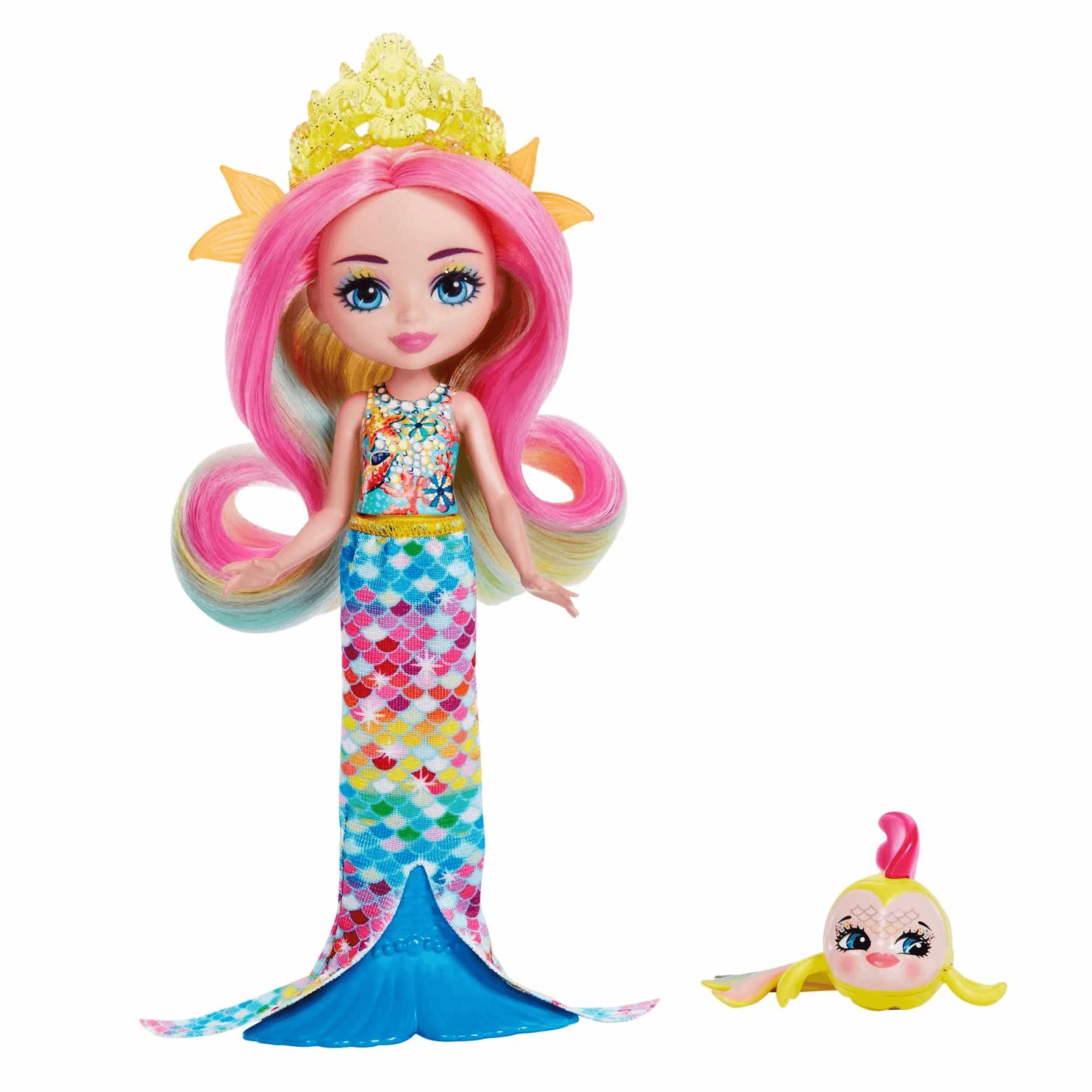 Royal Enchantimals Ocean Kingdom Muñeca Rainey Rainbow Fish con Mascota 4 años - Image 3