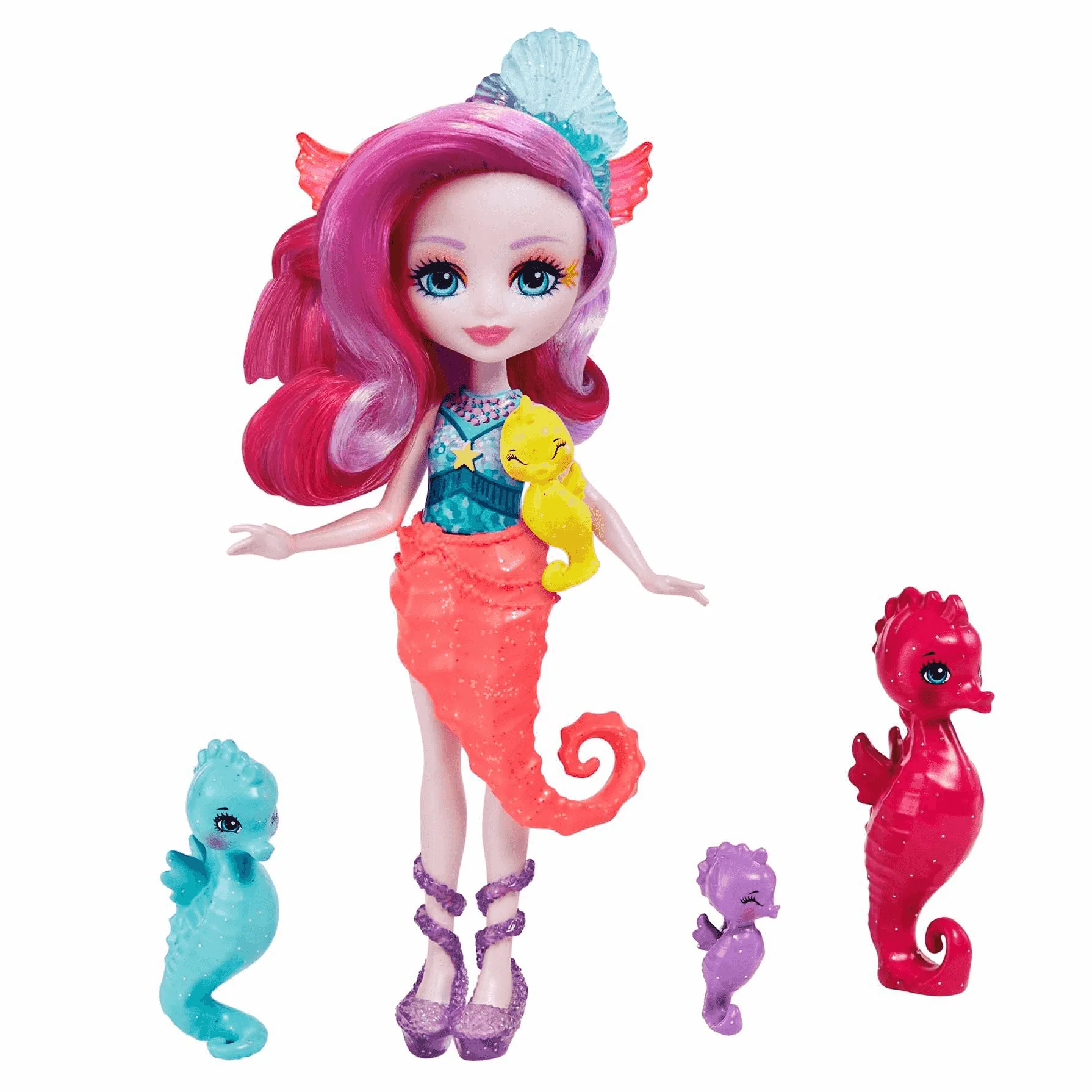 Royal Enchantimals Ocean Kingdom Muñeca Sedda Sea Horse con Mascota 4 años - Image 3