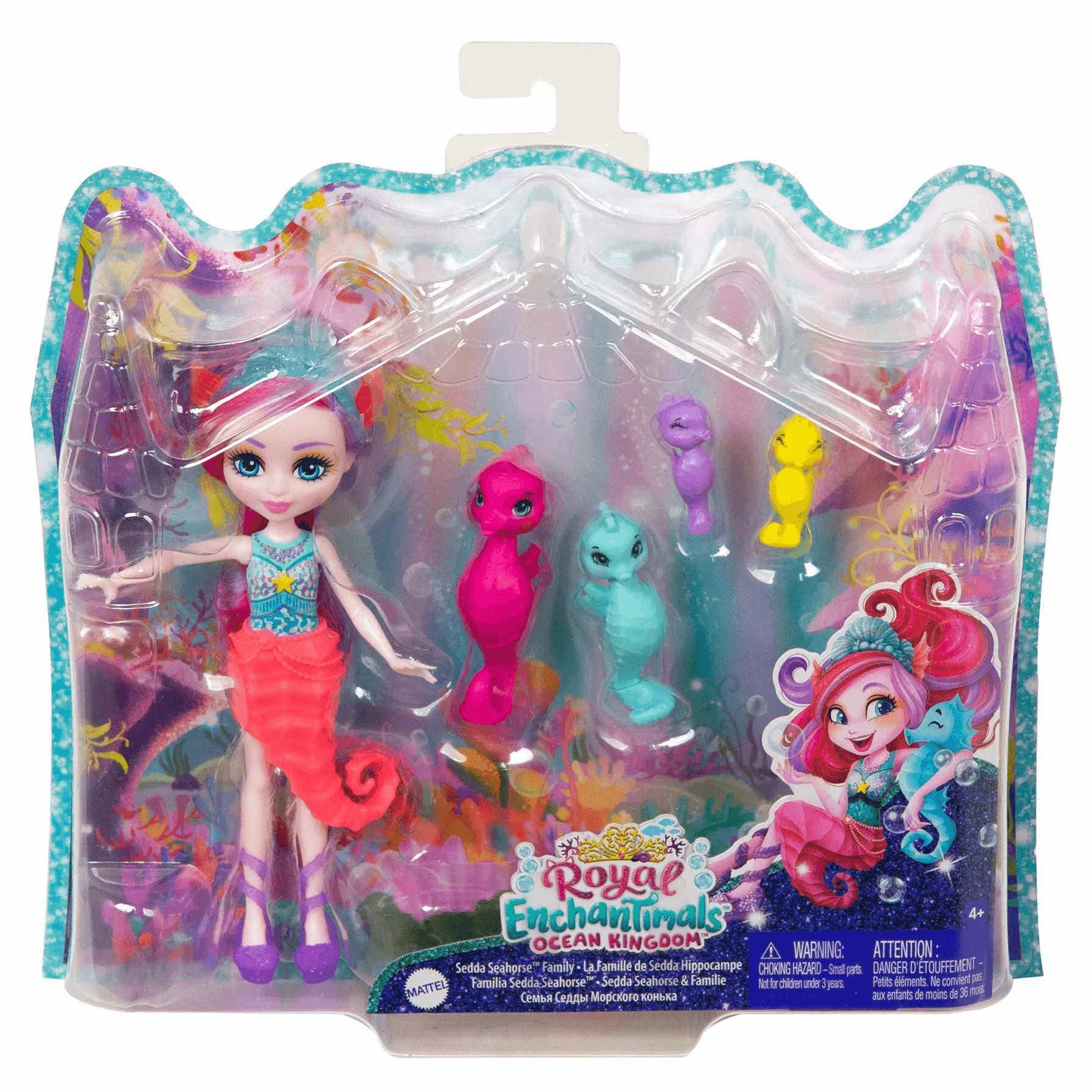 Royal Enchantimals Ocean Kingdom Muñeca Sedda Sea Horse con Mascota 4 años - Image 6