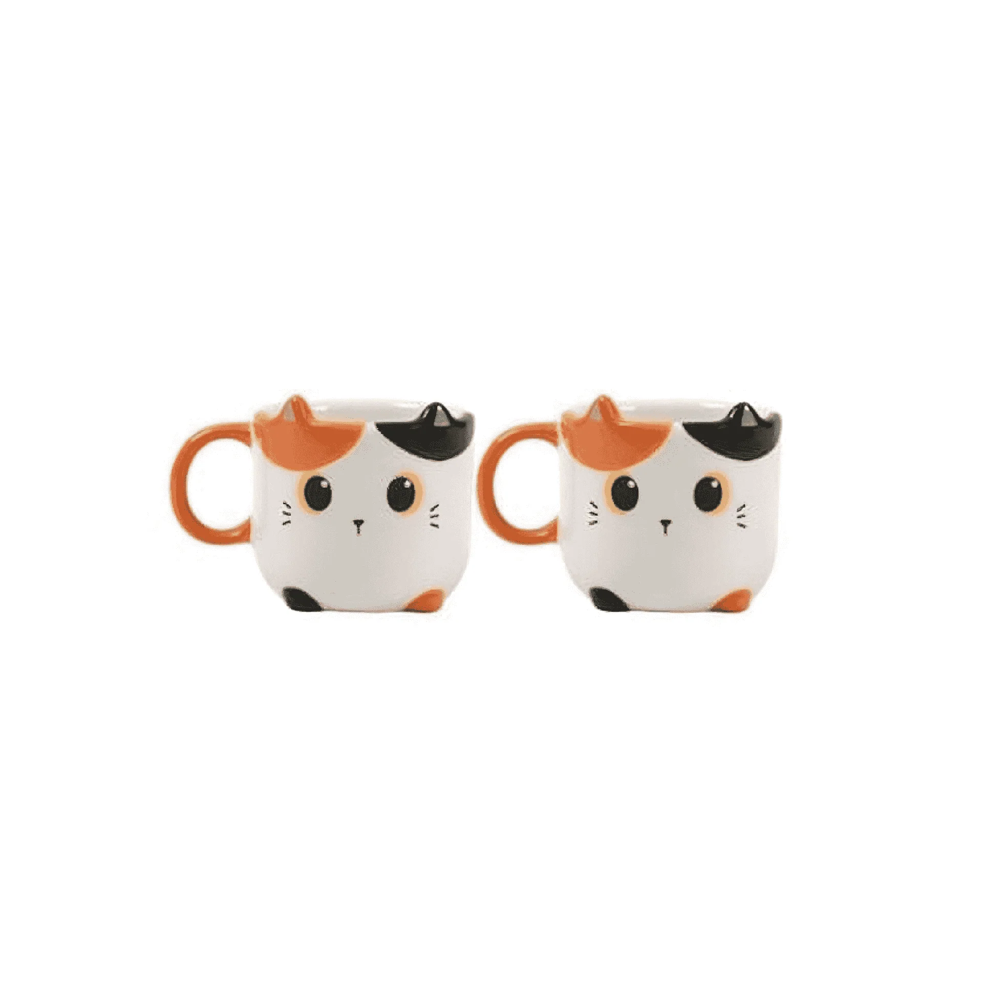 Set de 2 Tazas de Espresso Gato Naranja