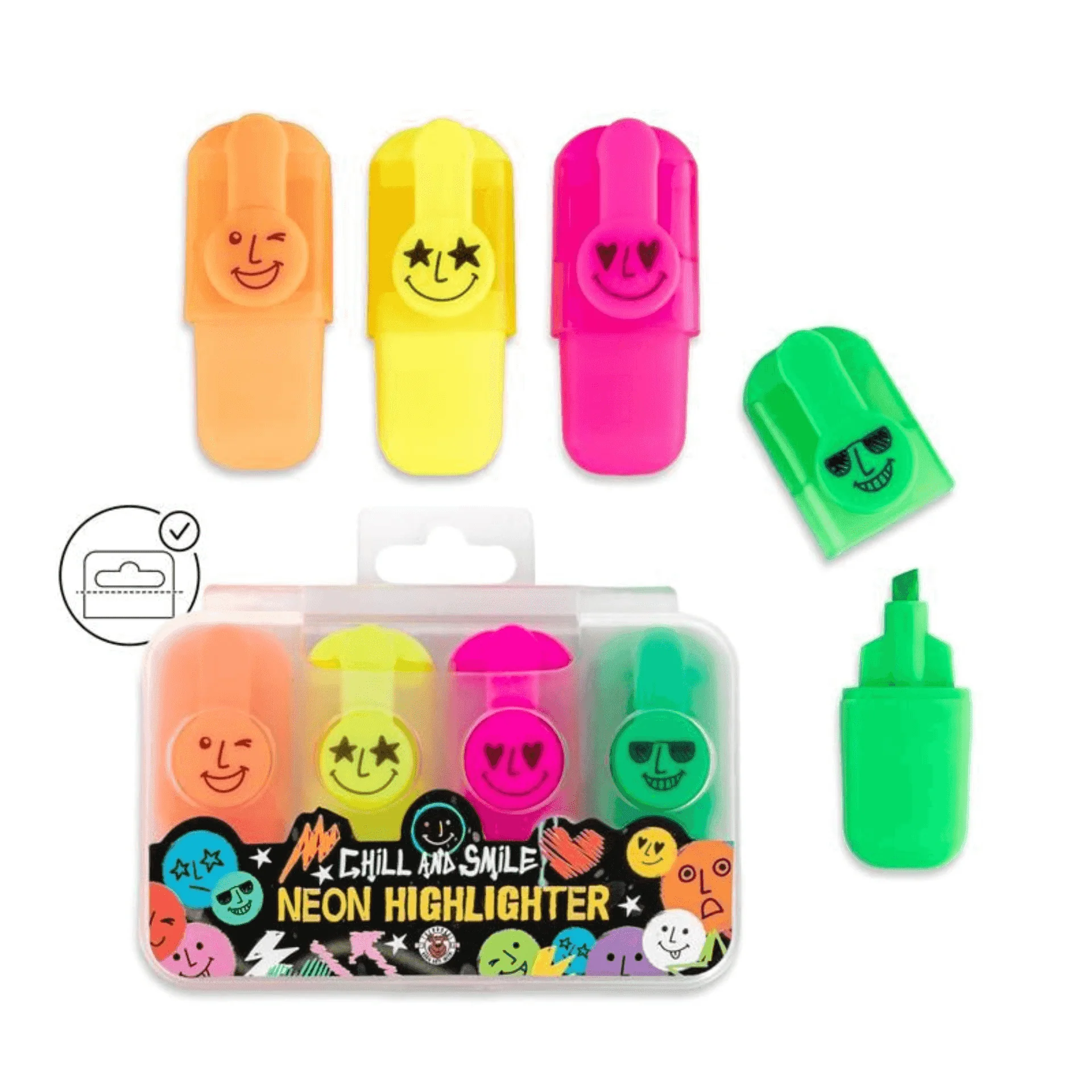 Set de 4 Subrayadores Neón – Papelería Divertida