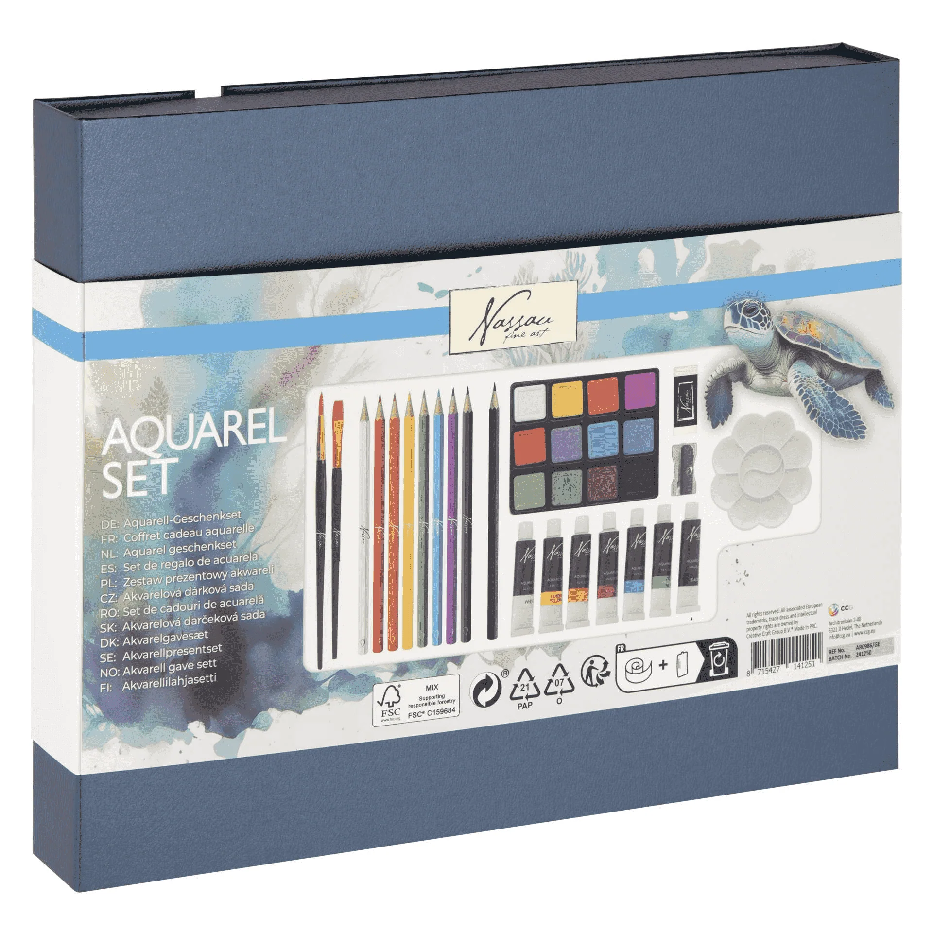 Set de acuarela 34 piezas en caja regalo – Nassau Fine Art - Image 4