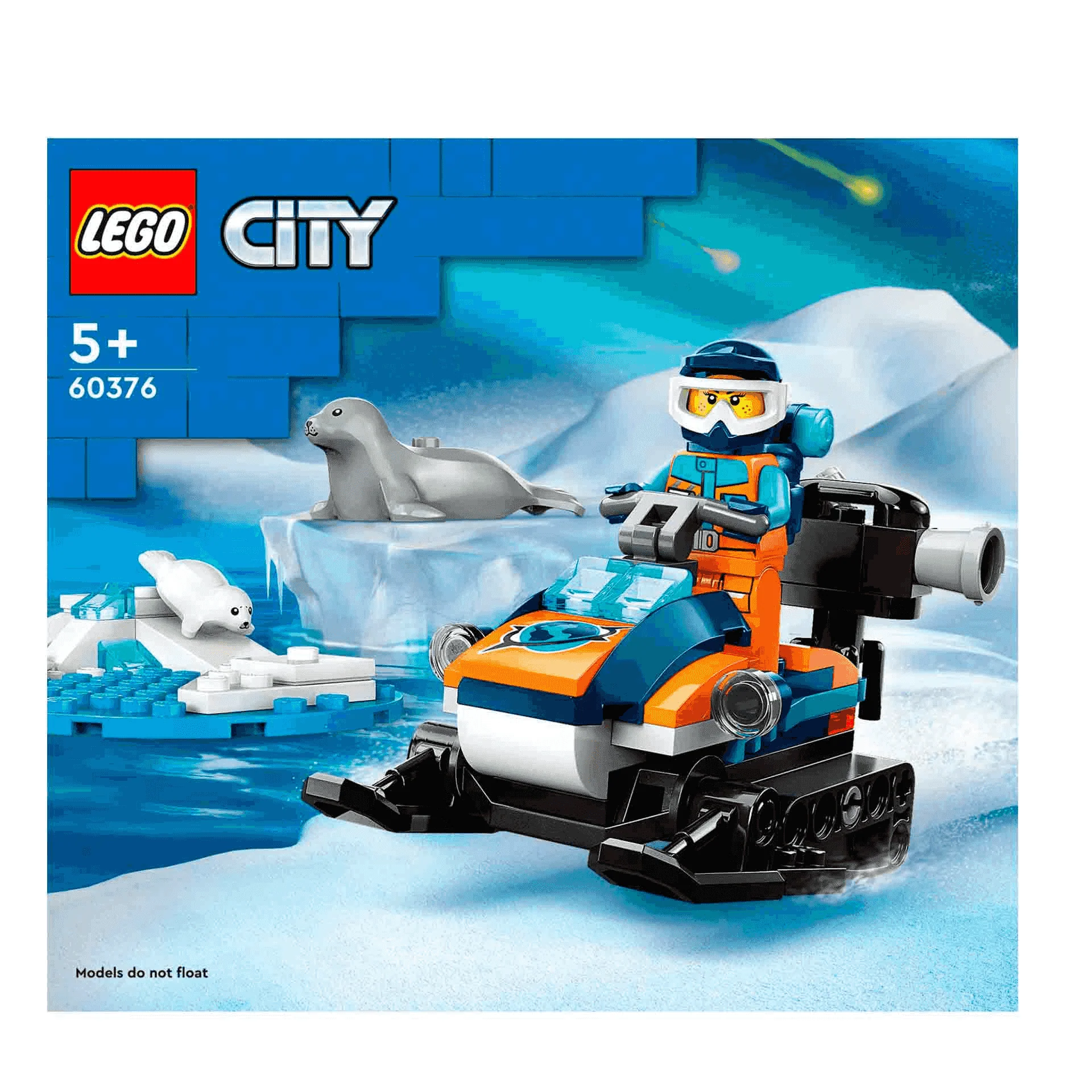 Set de juguetes de construcción LEGO City 60376 Exploradores del Ártico Motonieve 70 piezas