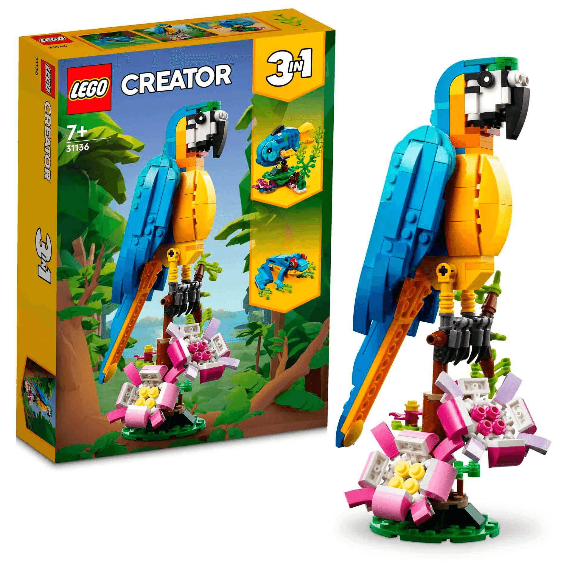 Set de juguetes de construcción LEGO Creator 31136 Loro Exótico 253 piezas - Image 4