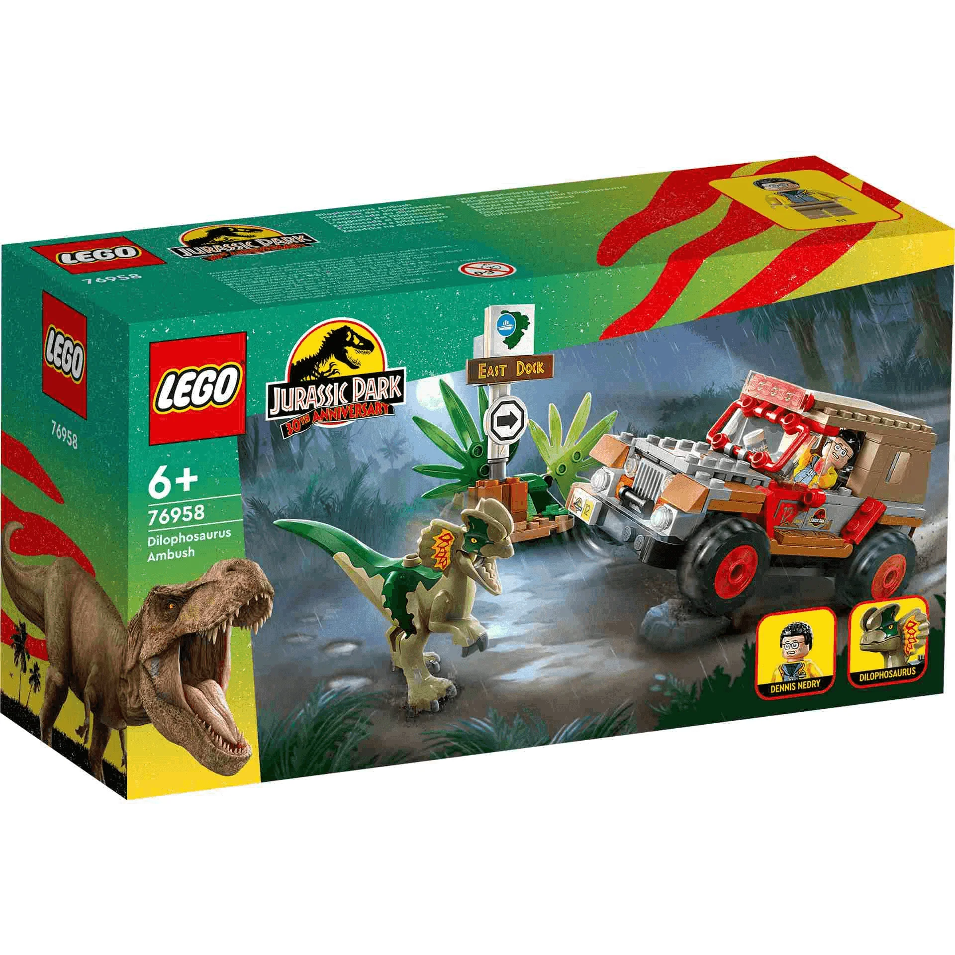 Set de juguetes de construcción LEGO Jurassic Park 76958 Emboscada al Dilofosaurio 211 piezas - Image 2