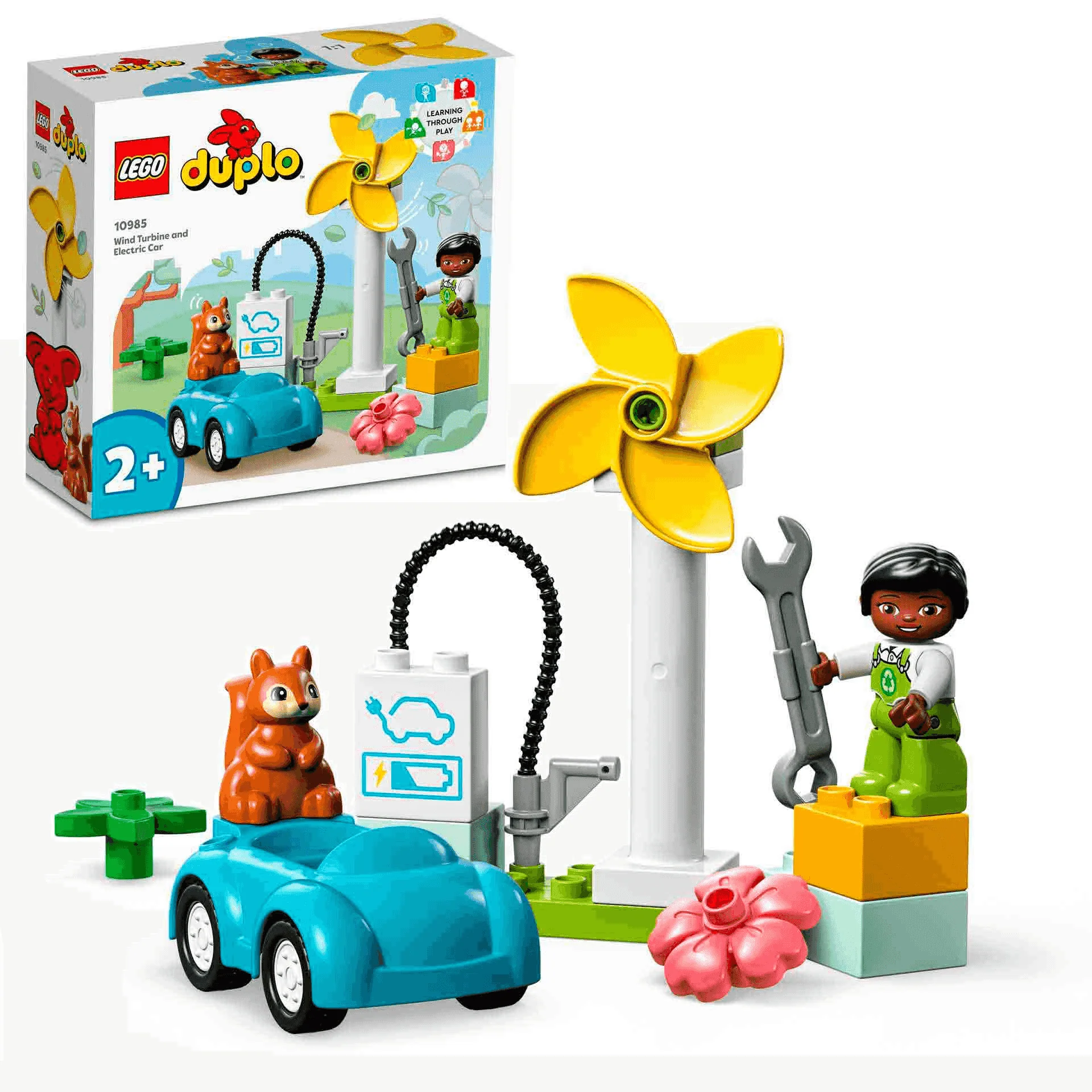 Set de juguetes de construcción Mi Ciudad LEGO DUPLO 10985 Aerogenerador y Coche Eléctrico 16 pie - Image 2