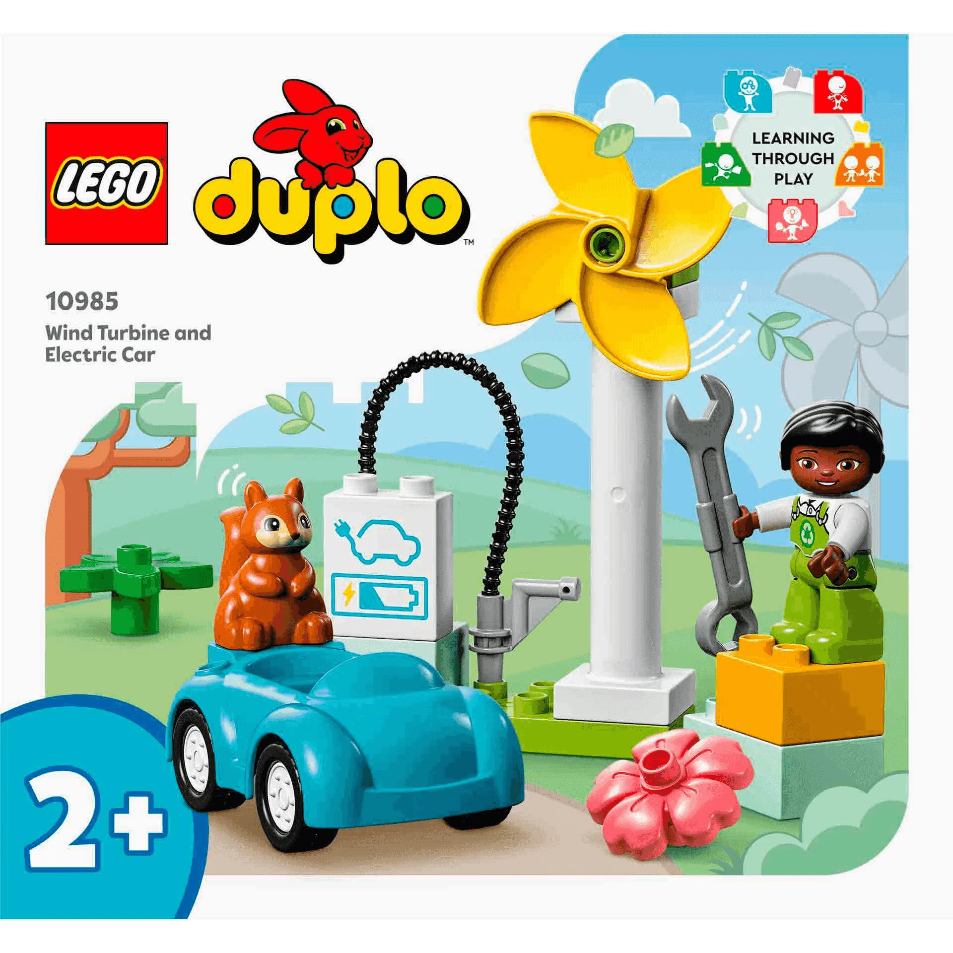 Set de juguetes de construcción Mi Ciudad LEGO DUPLO 10985 Aerogenerador y Coche Eléctrico 16 pie - Image 3