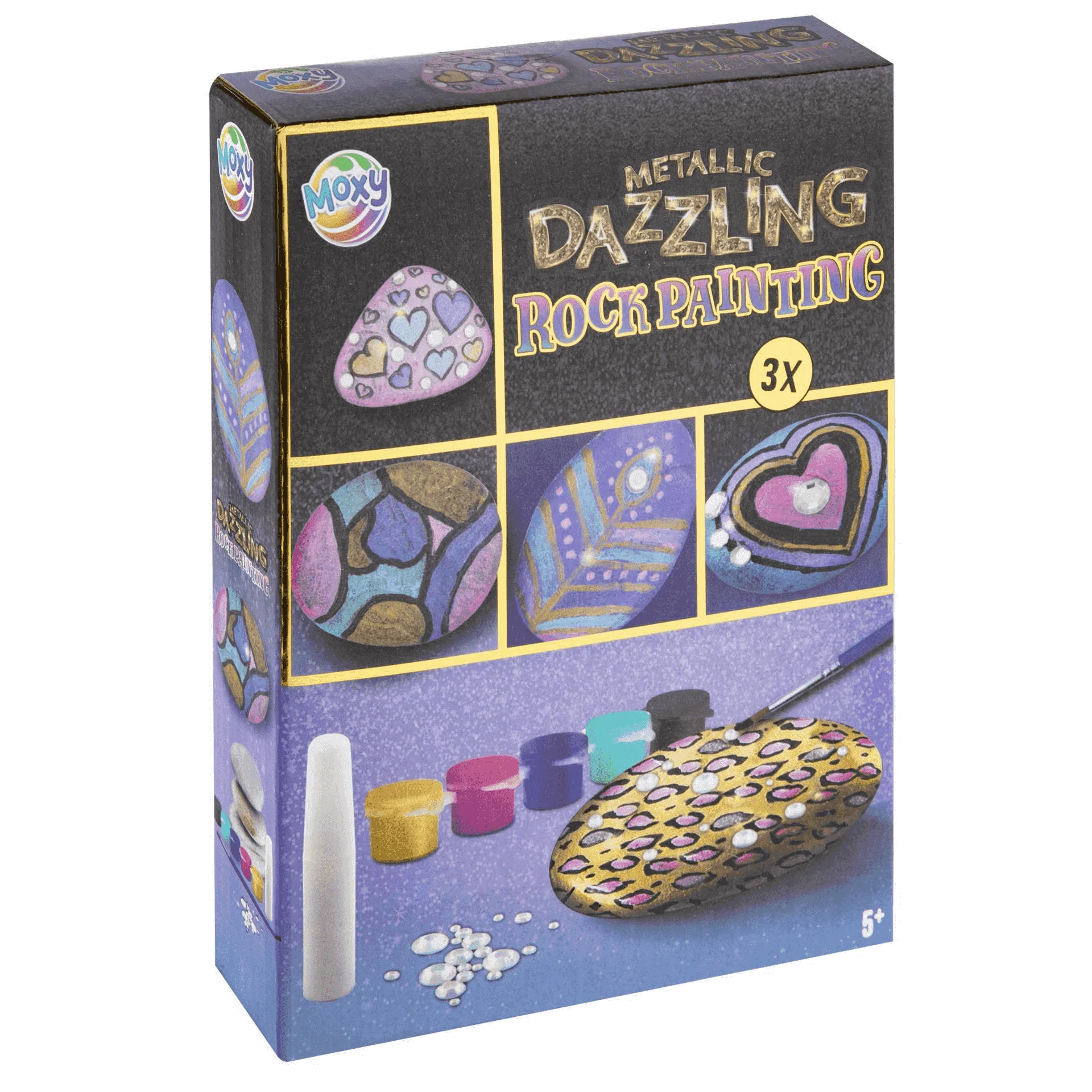 Set de Pintura Metálica para Piedras – Dazzling Rock Painting Moxy (5A+)