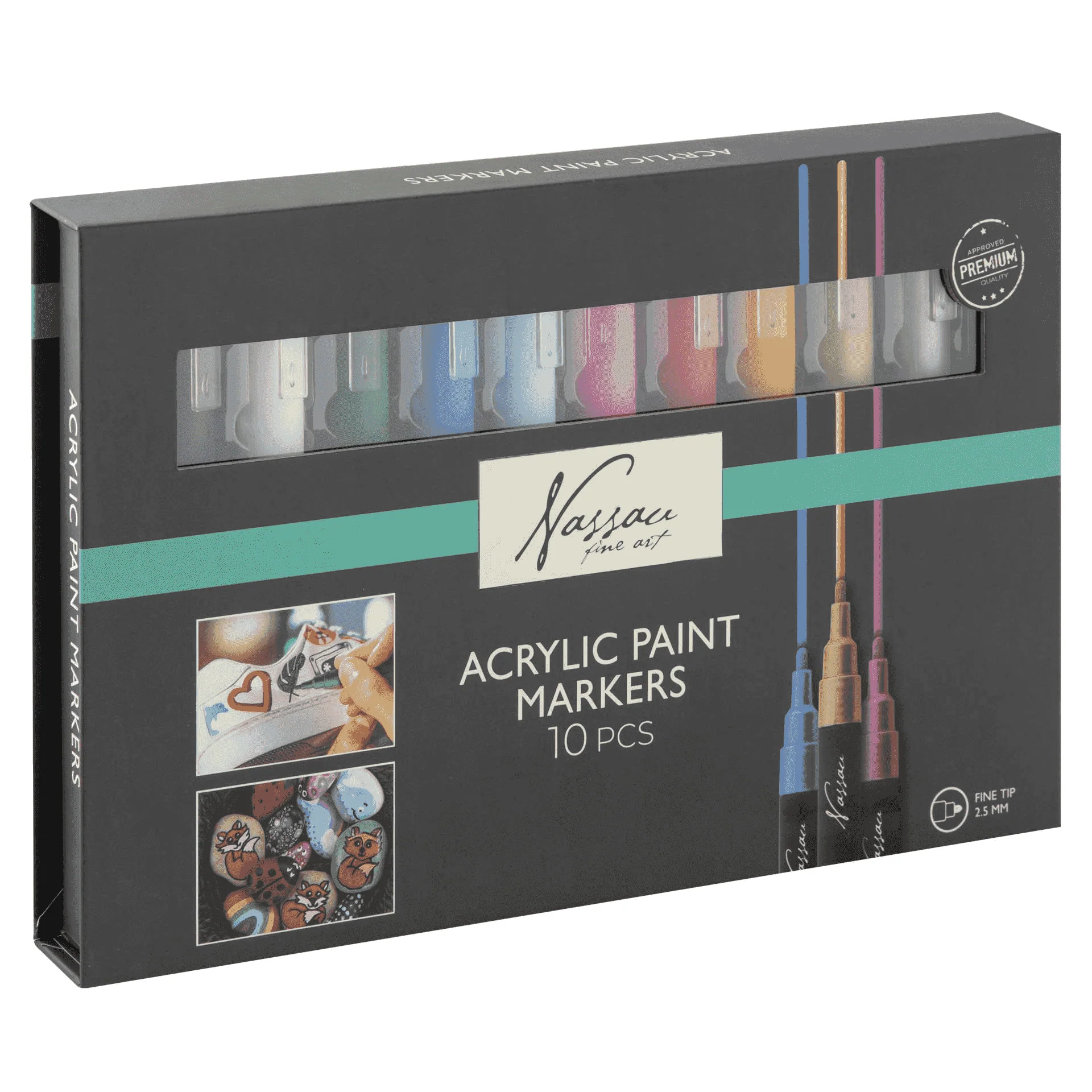 Set de Rotuladores Acrílicos Nassau 10 Uds – Colores Surtidos Punta Fina