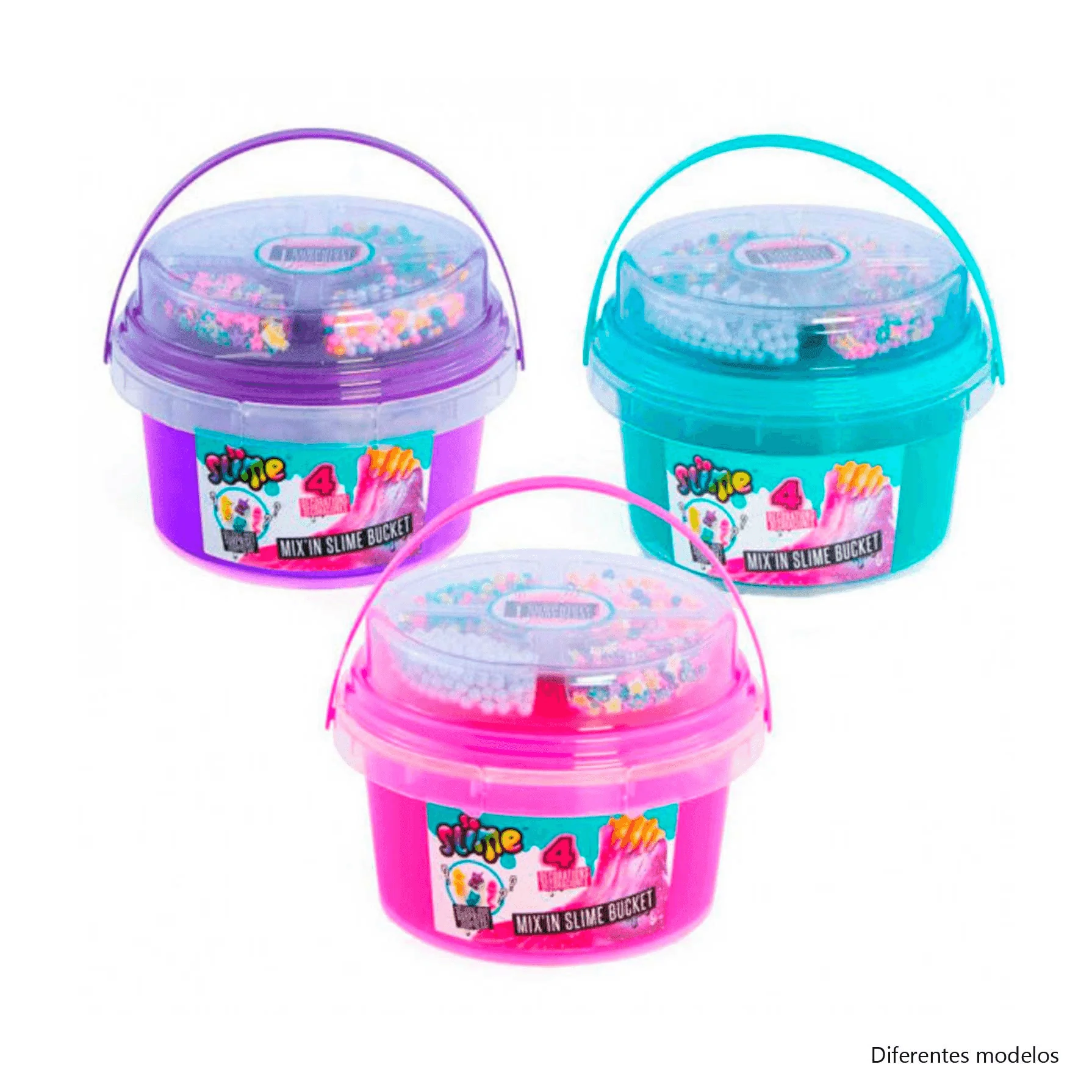 Slime Bucket Con Decoraciones Diferentes Modelos