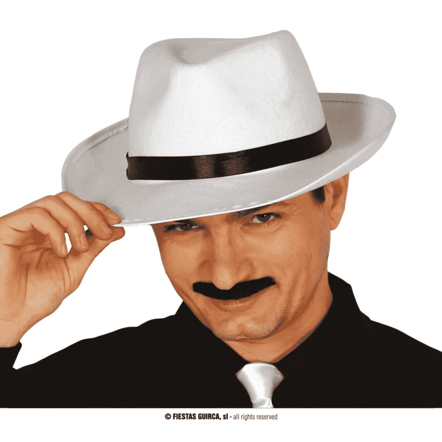 Sombrero Gangster Blanco Accesorio de Disfraz