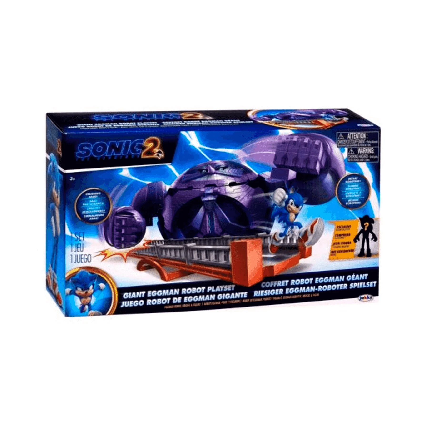 Sonic The Hedgehog 2: Set de Juego Gigante Robot Eggman con Figura de Acción Super Sonic