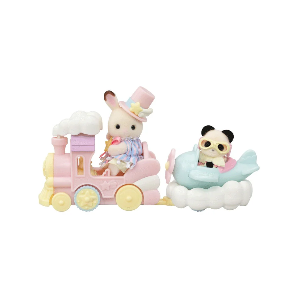 Sylvanian Families Crème y Erin en Tren y Avión