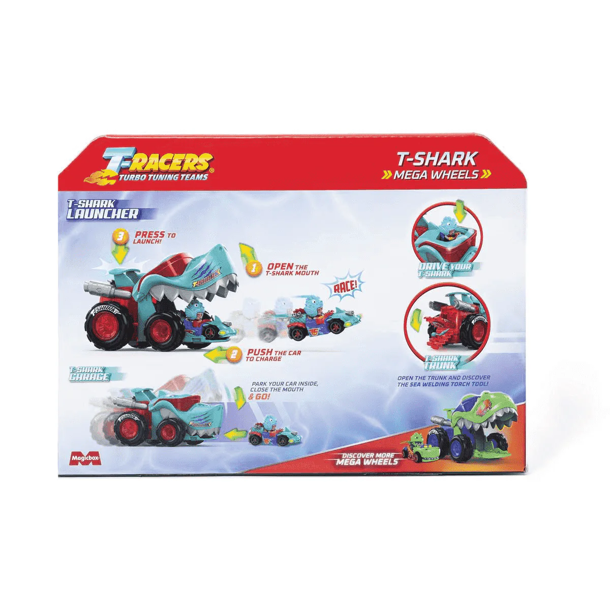 T-Racers Mega Wheels T-Shark | Vehículo Personalizable con Figura | Desde 3 Años - Image 3
