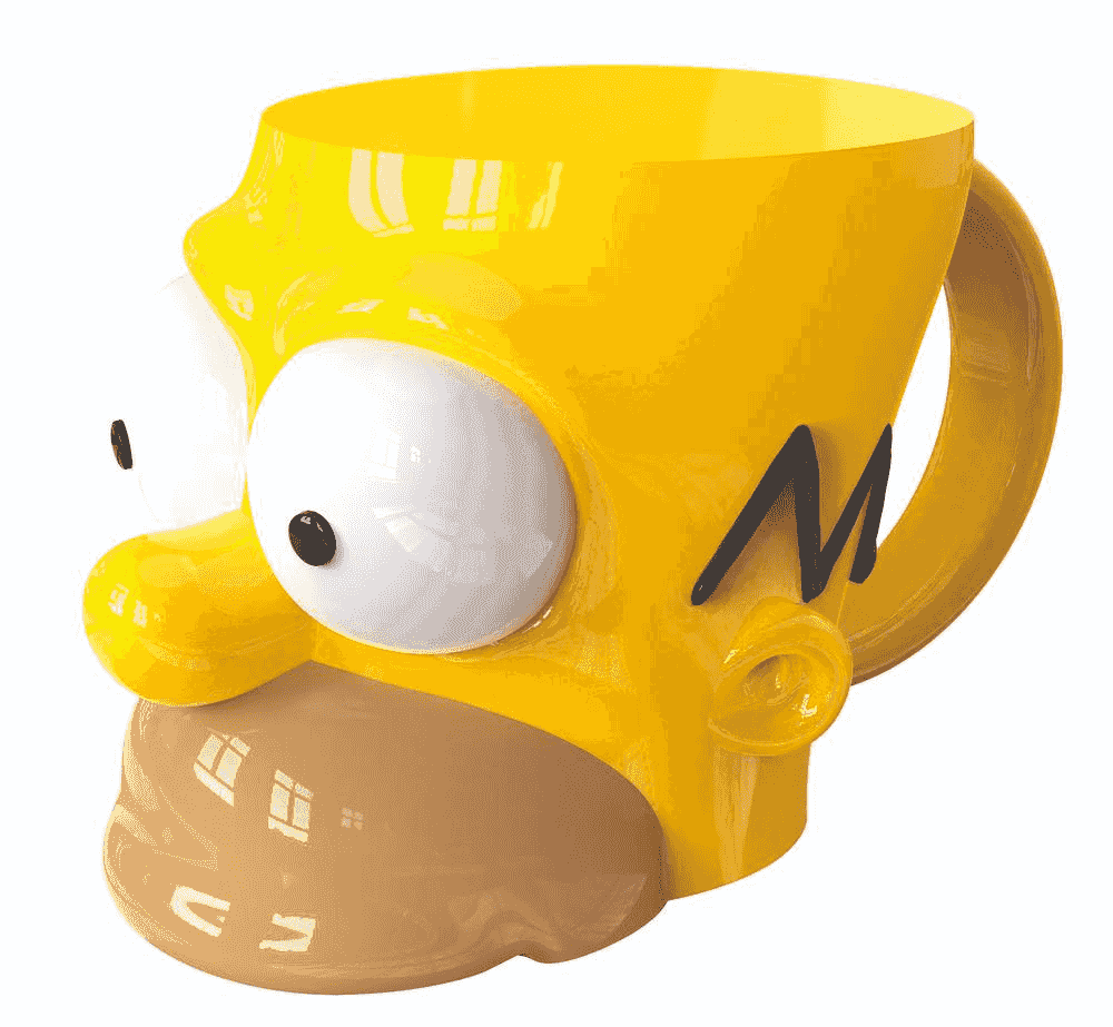 Taza Cerámica 3D Homero Simpson 369 ml en Caja Regalo