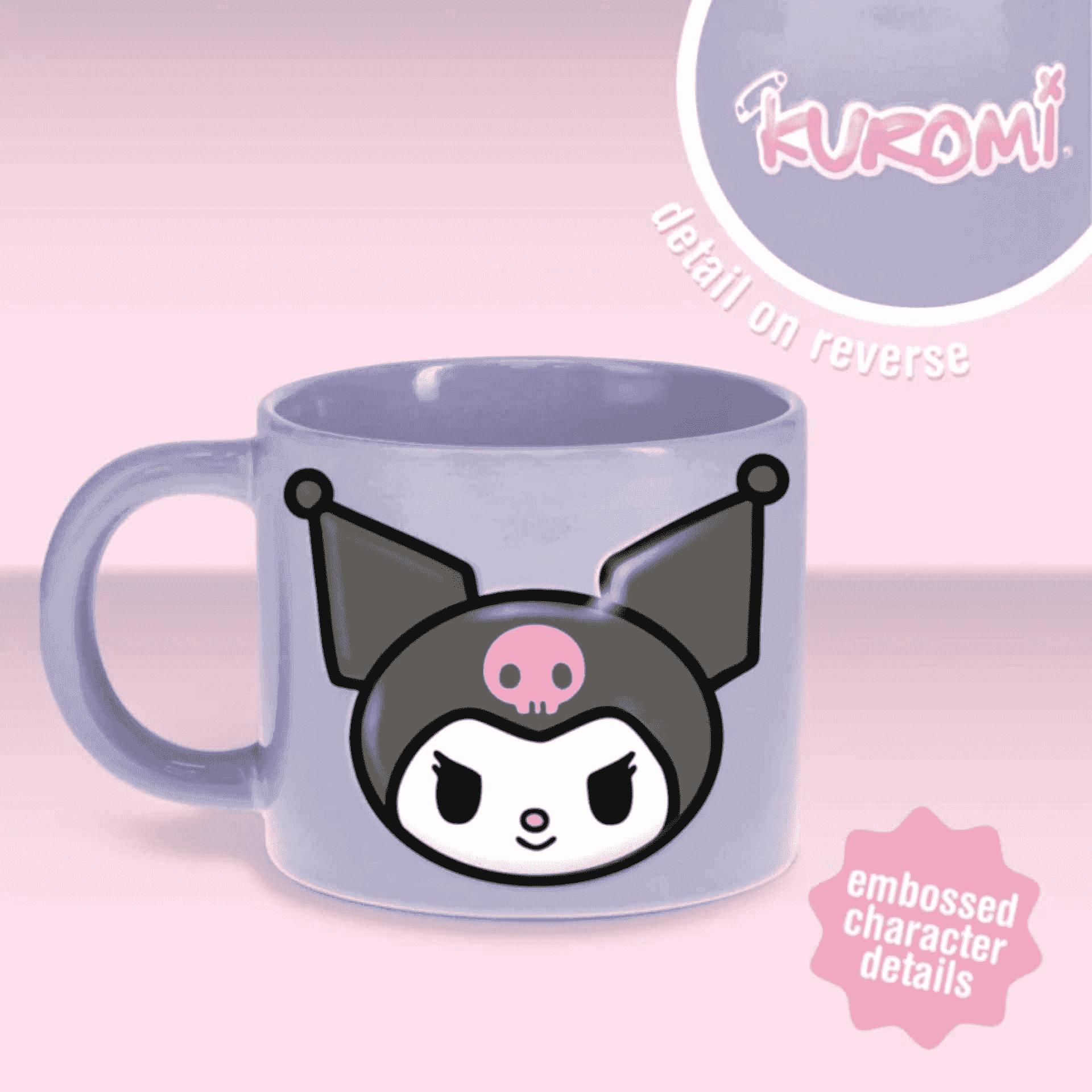 Taza de Cerámica Kuromi con Relieve – 400ml Paladone - Image 3