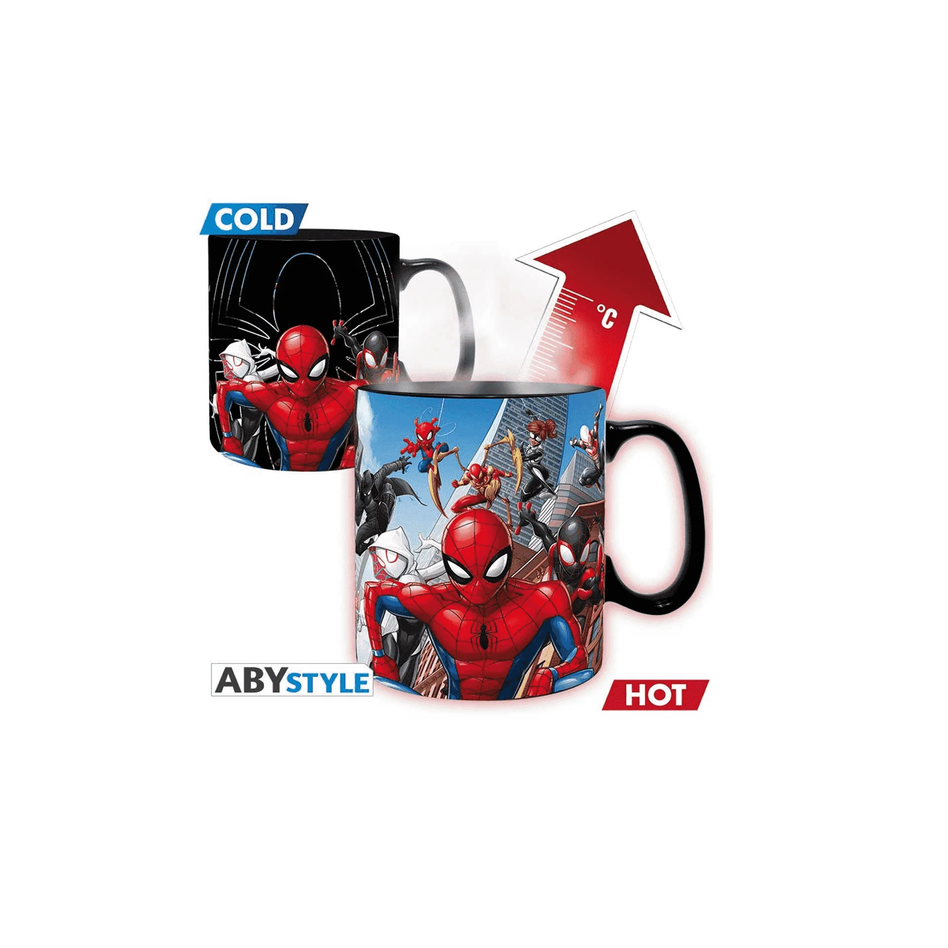 Taza mágica Spider Man Multiverso Marvel 460 ml