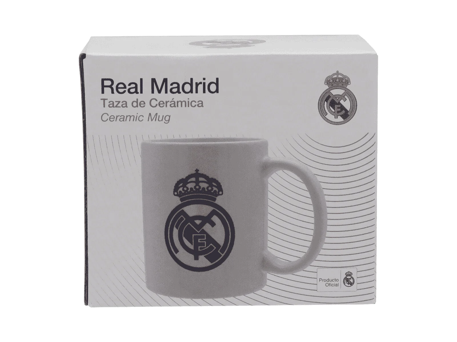 Taza Real Madrid Cerámica Blanca con Escudo Azul 330 ml Oficial - Image 2