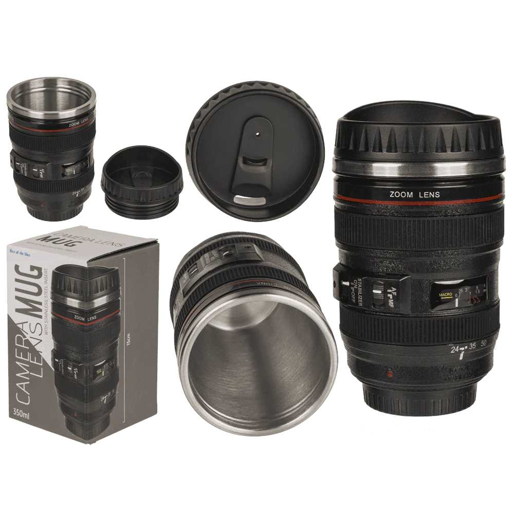 Taza Teleobjetivo Acero Inoxidable 350 ml – Taza original estilo cámara