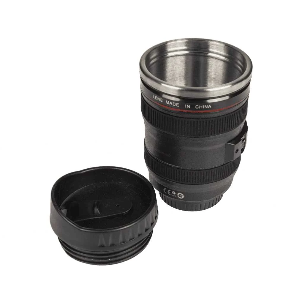 Taza Teleobjetivo Acero Inoxidable 350 ml – Taza original estilo cámara - Image 4