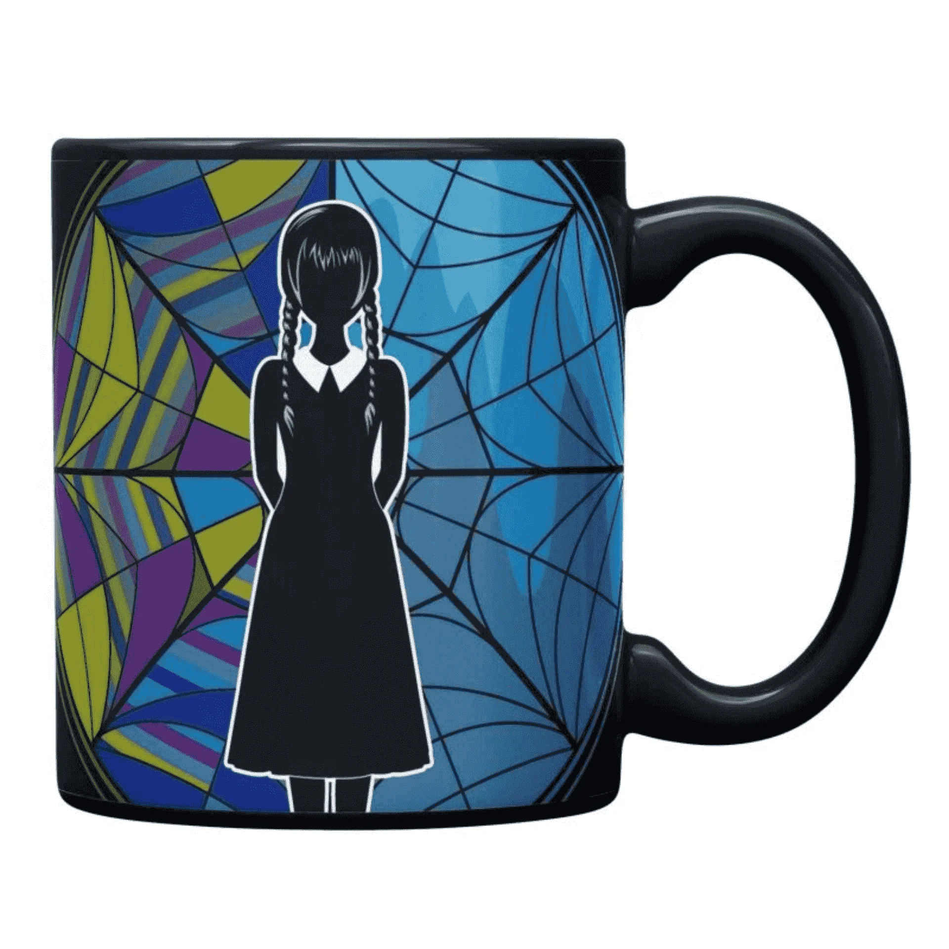 Taza térmica Wednesday con silueta en la ventana - Image 2