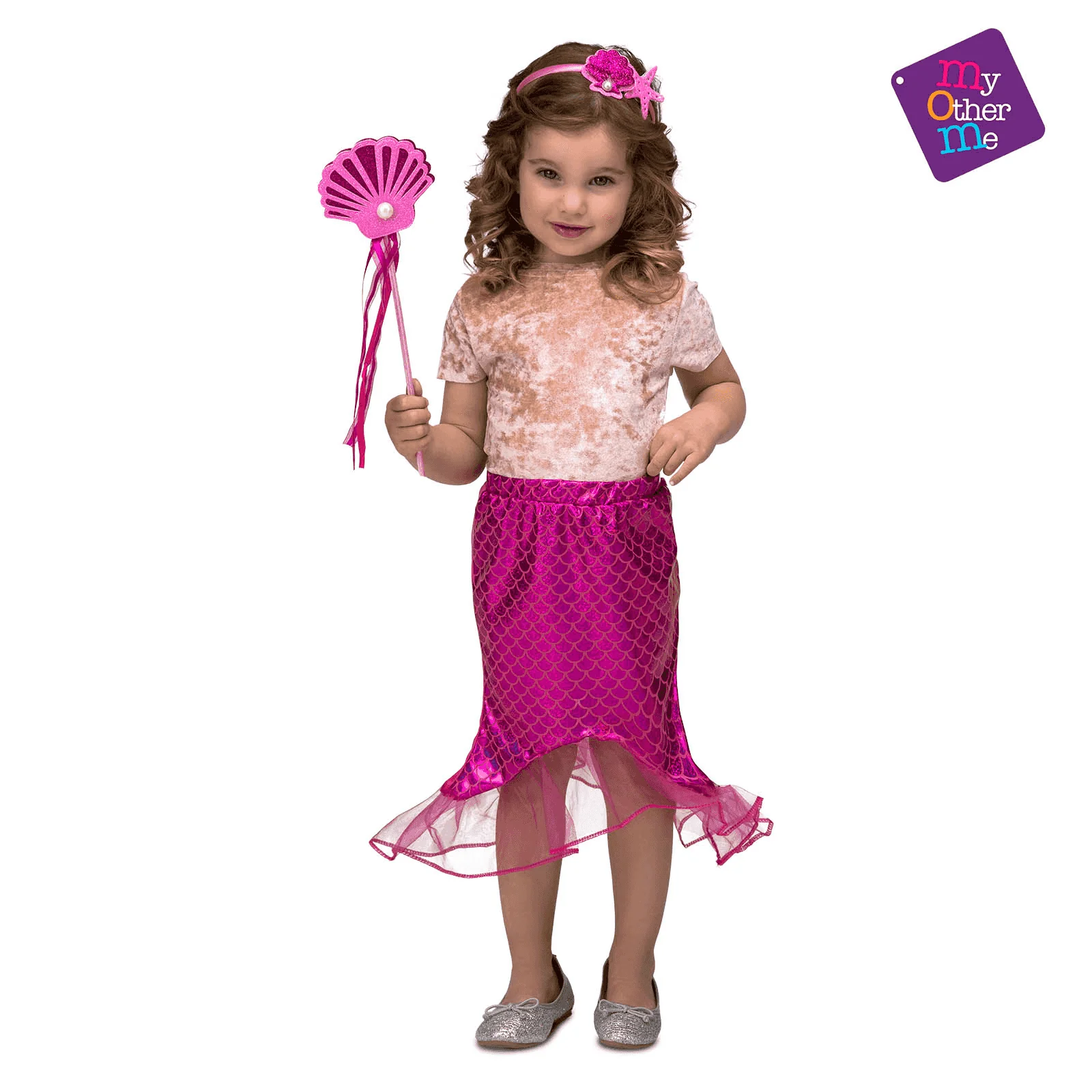 Tutú Sirena color rosa para disfraz