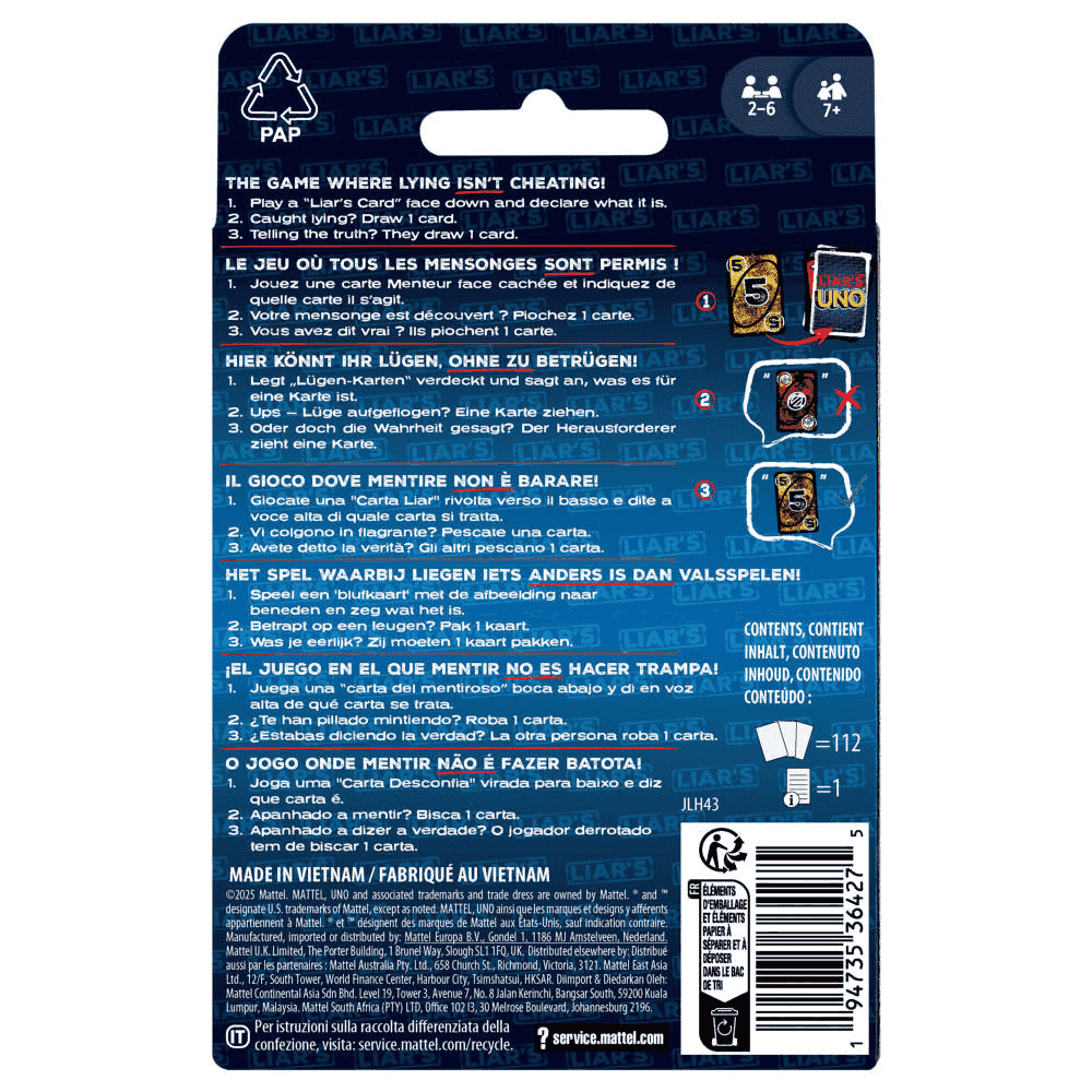 UNO del Mentiroso Juego de Cartas Mattel Games - Image 6