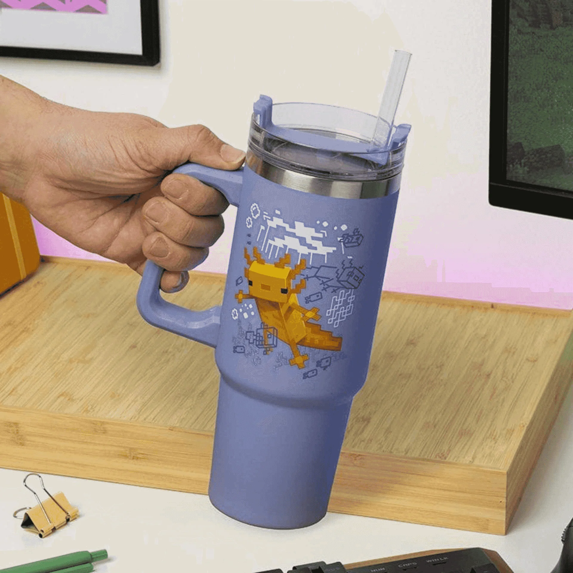 Vaso Térmico de viaje Minecraft Purple 900 ml - Image 4
