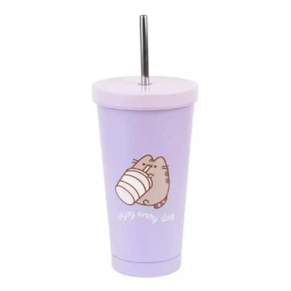 Vaso térmico Pusheen Moments 550ml con pajita metálica