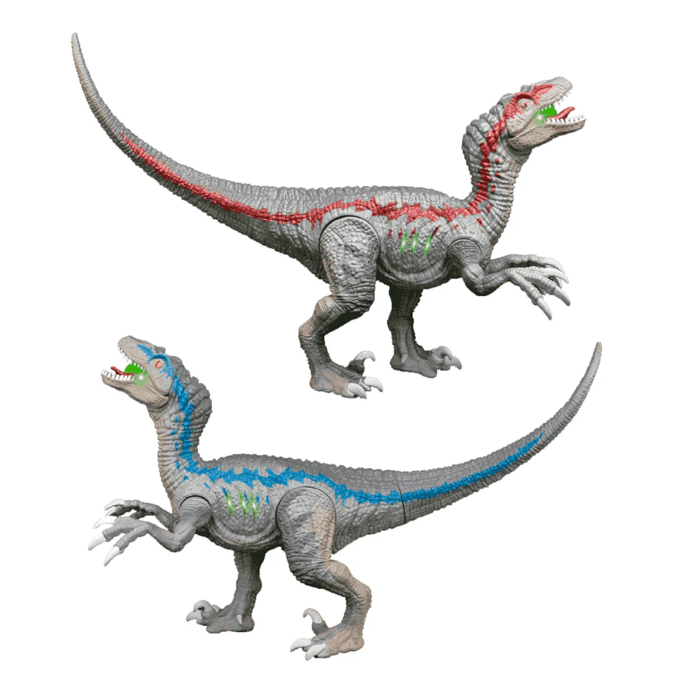Velocirraptor World Planet con luz, sonido y cola giratoria (3+)