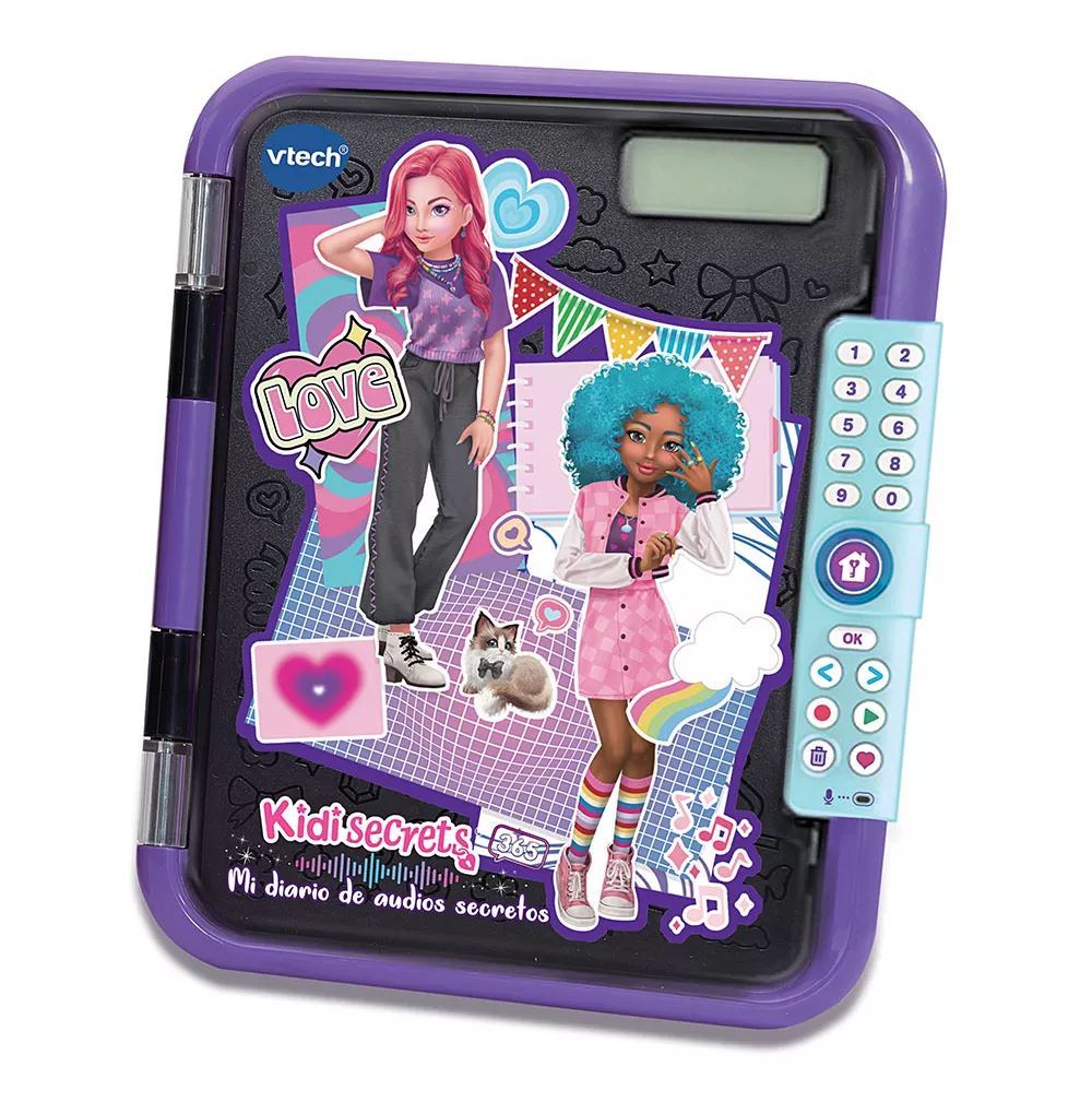 VTech KidiSecrets 365 Mi Diario de Audios Secretos Negro – Diario interactivo con grabador de voz
