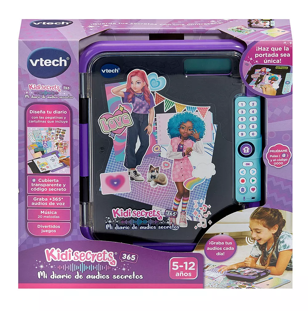 VTech KidiSecrets 365 Mi Diario de Audios Secretos Negro – Diario interactivo con grabador de voz - Image 4