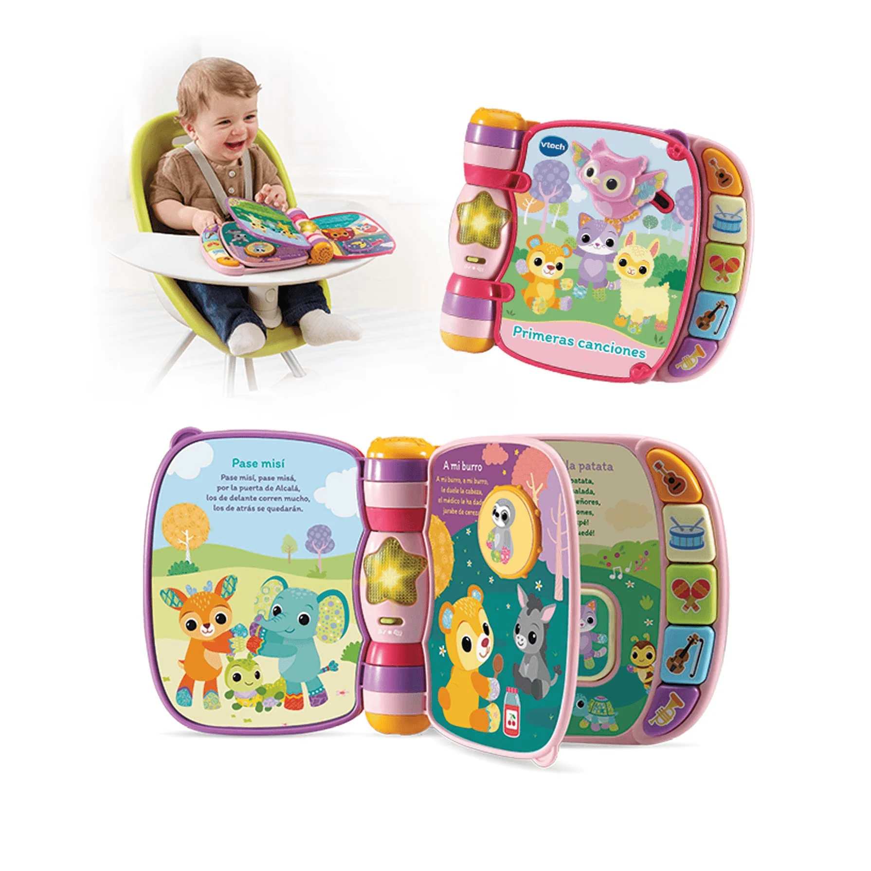 Vtech Primeras canciones Rosa Libro Interactivo para Bebés - Image 3