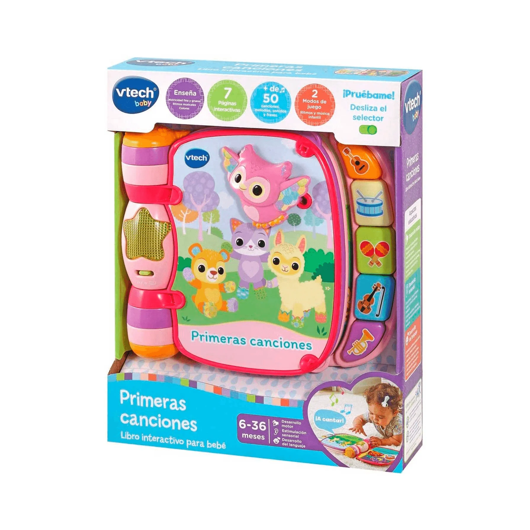 Vtech Primeras canciones Rosa Libro Interactivo para Bebés - Image 4