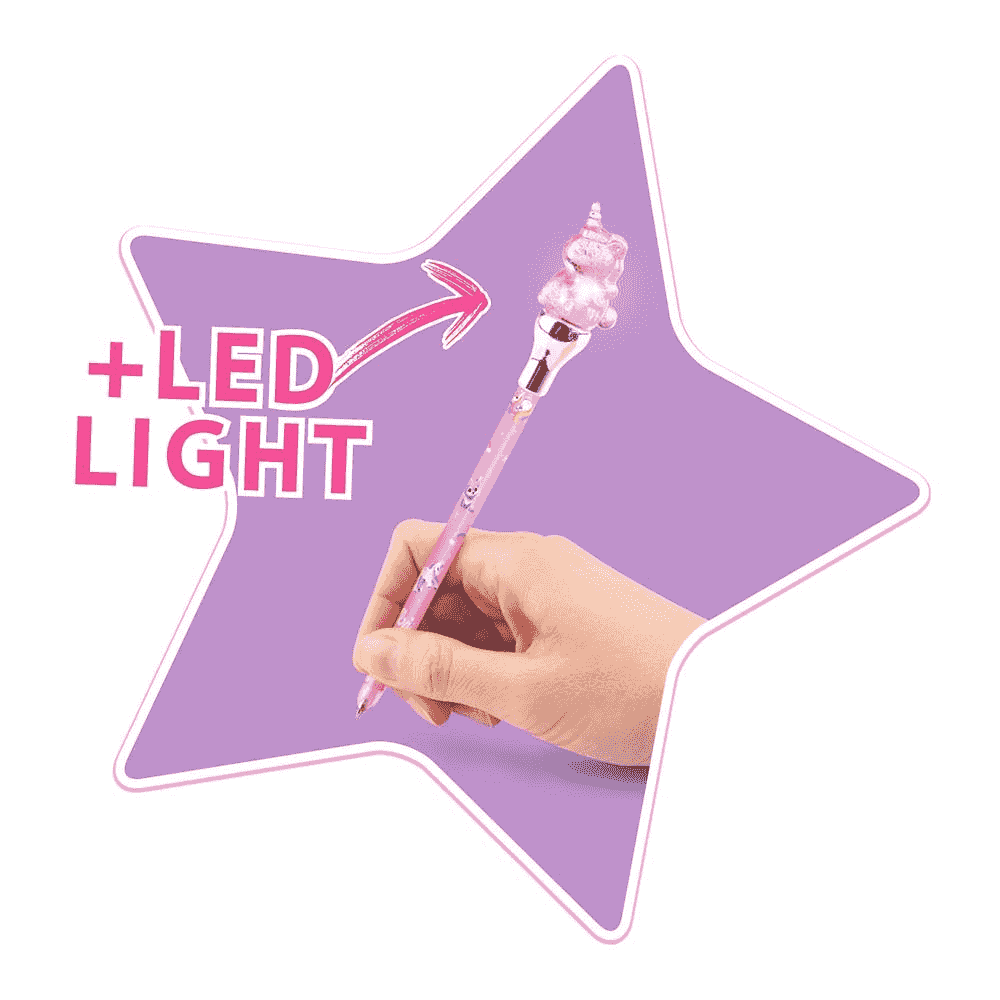 YLVI bolígrafo con unicornio y luz led - Image 3