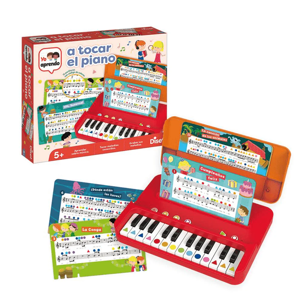 Yo Aprendo a Tocar el Piano – Piano infantil portátil con 12 partituras de canciones populares - Image 4